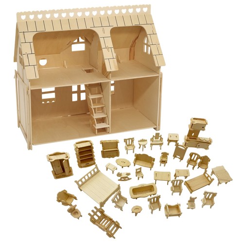 Wooden dolls house miniature - wooden,