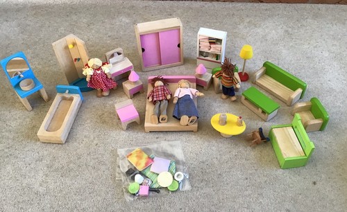 Wooden dolls house furniture - dolls,