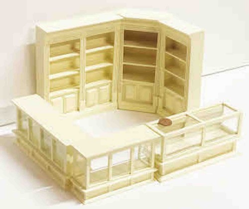 Dolls house shop display set - house,