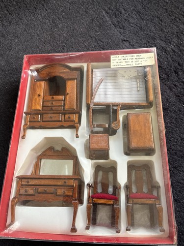 Dolls house wooden bedroom - dolls,