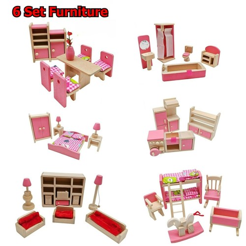 Set wooden doll house - 6,