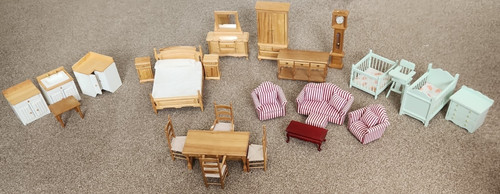 Wooden doll house furniture - house,