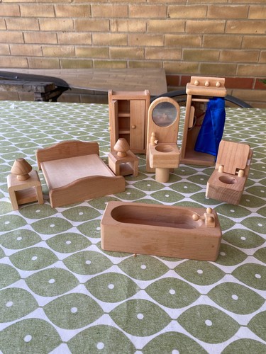 Wooden dolls house furniture - dolls,
