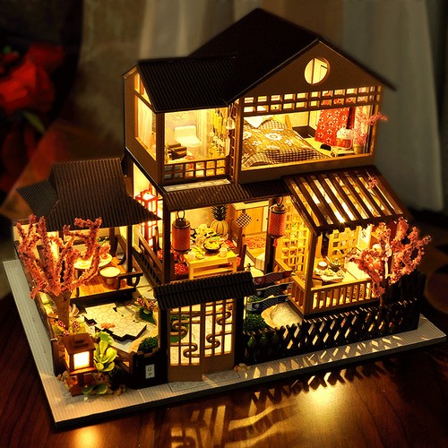 Wooden puzzle dollhouse kit - 3d,