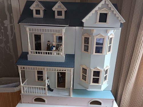 Wooden dolls house set with - wooden,