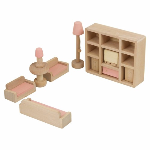 Wooden doll house - house, furniture