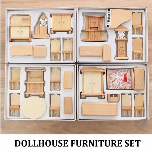 Wooden dollhouse furniture - wooden,