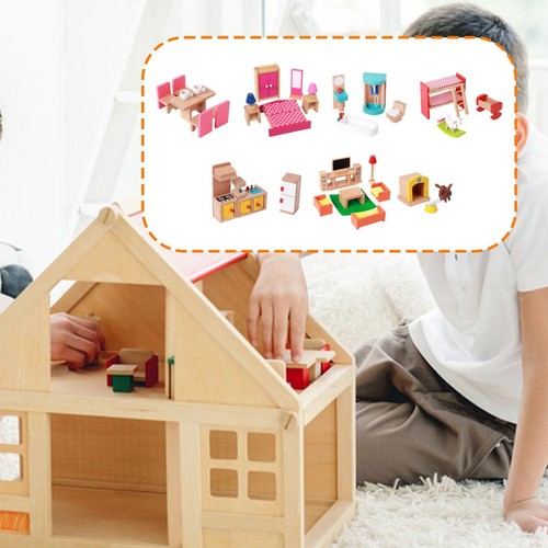 Wooden dollhouse furniture - dollhouse,
