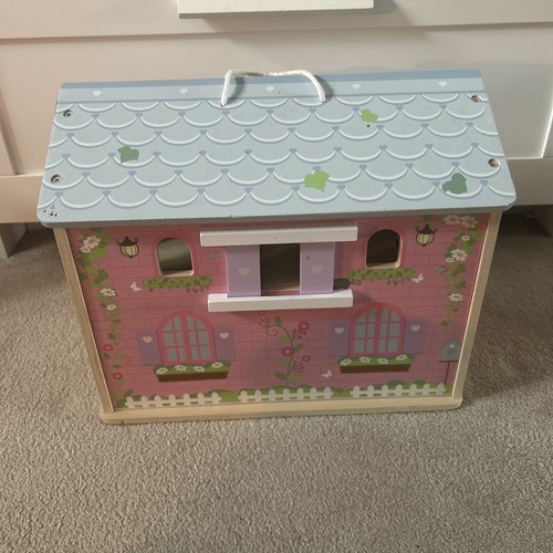 Wooden folding doll house - wooden,