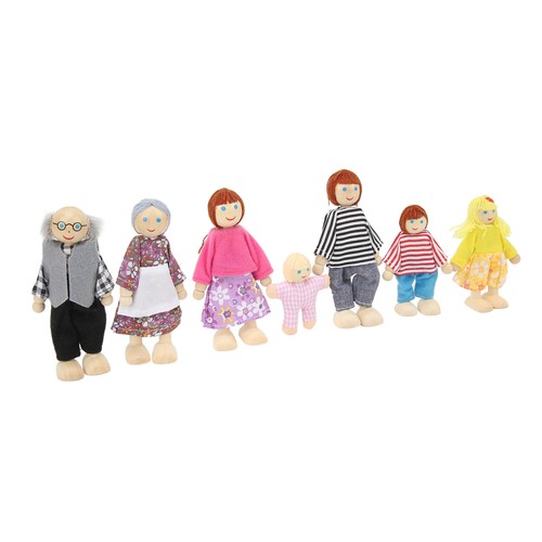 Wooden doll house family - house, cute