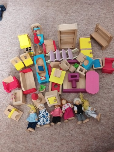 Wooden dolls house play - play, set