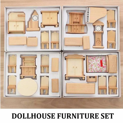 Wooden dollhouse furniture - wooden,