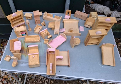 Wooden dolls house - wooden,