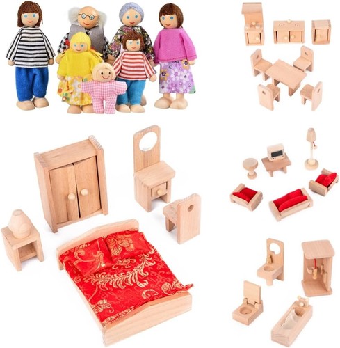 Wooden dolls house furniture - wooden,