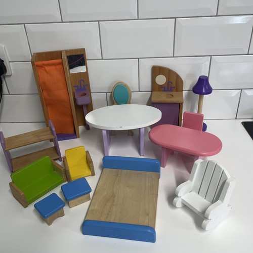Wooden doll house furniture - wooden,