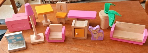 Wooden doll house - wooden,
