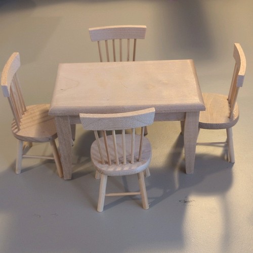 Wooden dollhouse dining room - wooden,