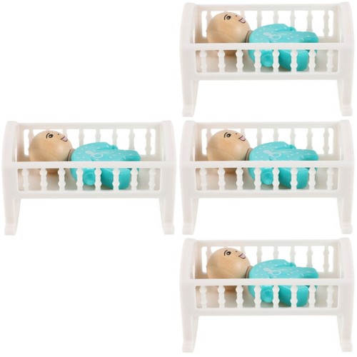 Miniature doll crib set - crib, 4