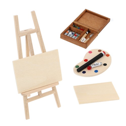 Miniature wooden doll house - wooden,