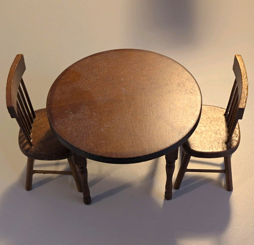 Wooden dollhouse dining room - dollhouse,