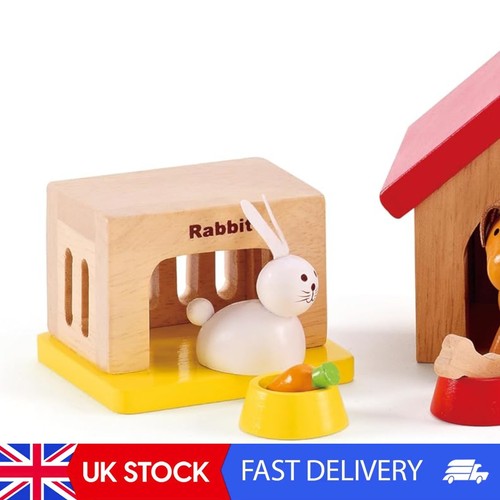 12pc family pets wooden - family, doll