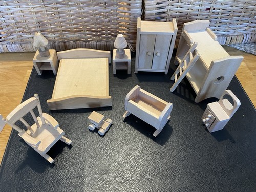 Wooden dolls house furniture - dolls,