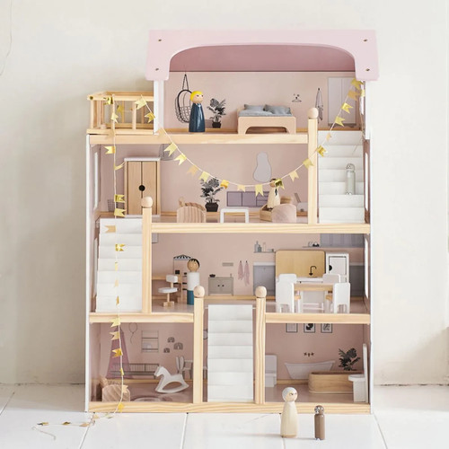 Large dolls house with - dolls,