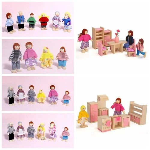 Wooden family dolls - family, house