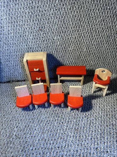 Set wooden red dolls - red,