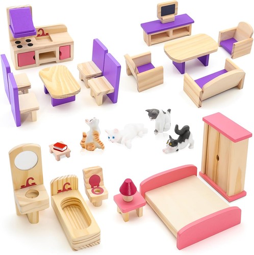 25pcs wooden doll - wooden, house