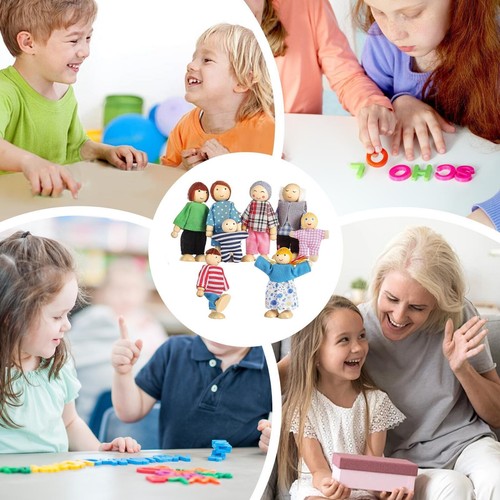 Wooden family doll - doll, set
