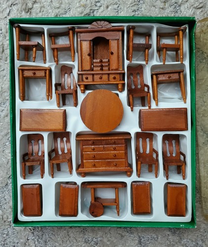 Vintage wooden doll house - doll,
