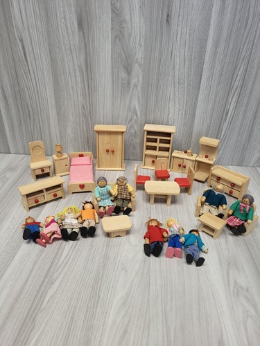 Wooden doll house furniture - wooden,