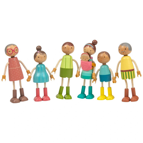 Wooden doll house family - doll, 7